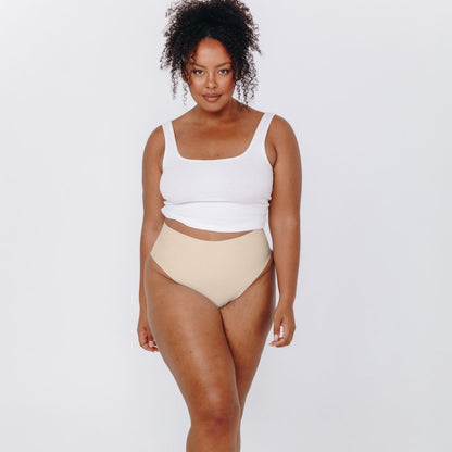 High-Rise Bikini - Seamless Cotton - Buttermilk - Peach Underwear