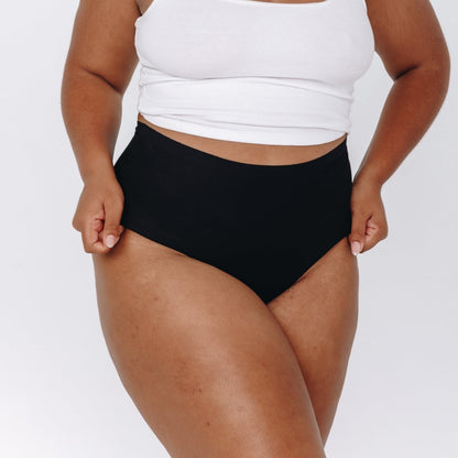 High-Rise Cheeky - Seamless Cotton - Black - Peach Underwear