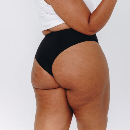 High-Rise Cheeky - Seamless Cotton - Black - Peach Underwear