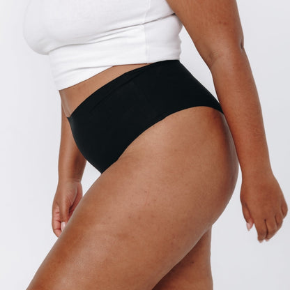 High-Rise Cheeky - Seamless Cotton - Black - Peach Underwear