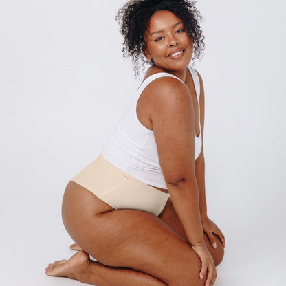 High-Rise Cheeky - Seamless Cotton - Buttermilk - Peach Underwear