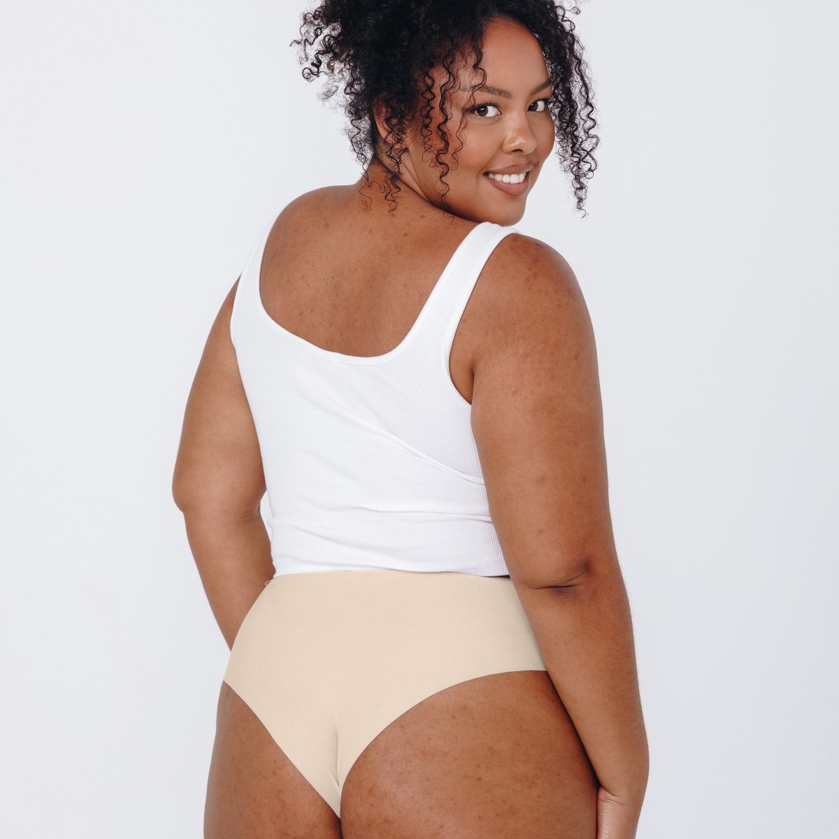 High-Rise Cheeky - Seamless Cotton - Buttermilk - Peach Underwear