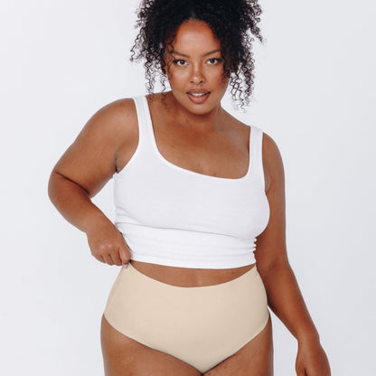 High-Rise Cheeky - Seamless Cotton - Buttermilk - Peach Underwear