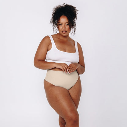 High-Rise Thong - Seamless Cotton - Buttermilk - Peach Underwear