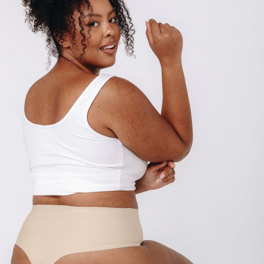 High-Rise Thong - Seamless Cotton - Buttermilk - Peach Underwear