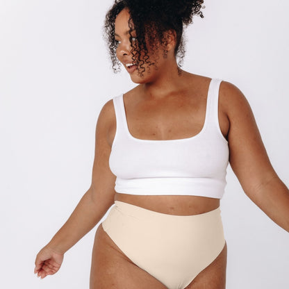 High-Rise Thong - Seamless Cotton - Buttermilk - Peach Underwear