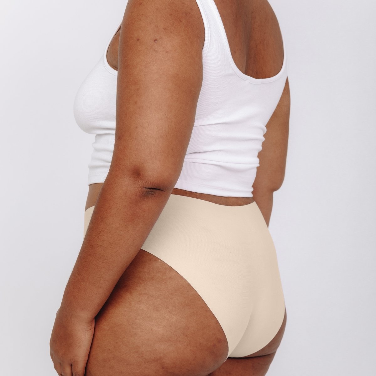 Mid-Rise Bikini - Seamless Cotton - Buttermilk - Peach Underwear