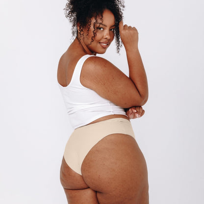 Mid-Rise Cheeky - Seamless Cotton - Buttermilk - Peach Underwear