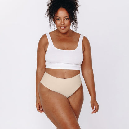 Mid-Rise Cheeky - Seamless Cotton - Buttermilk - Peach Underwear