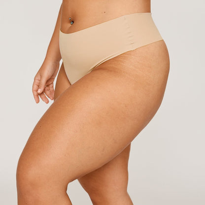 Mid-Rise Thong - Latte - Peach Underwear