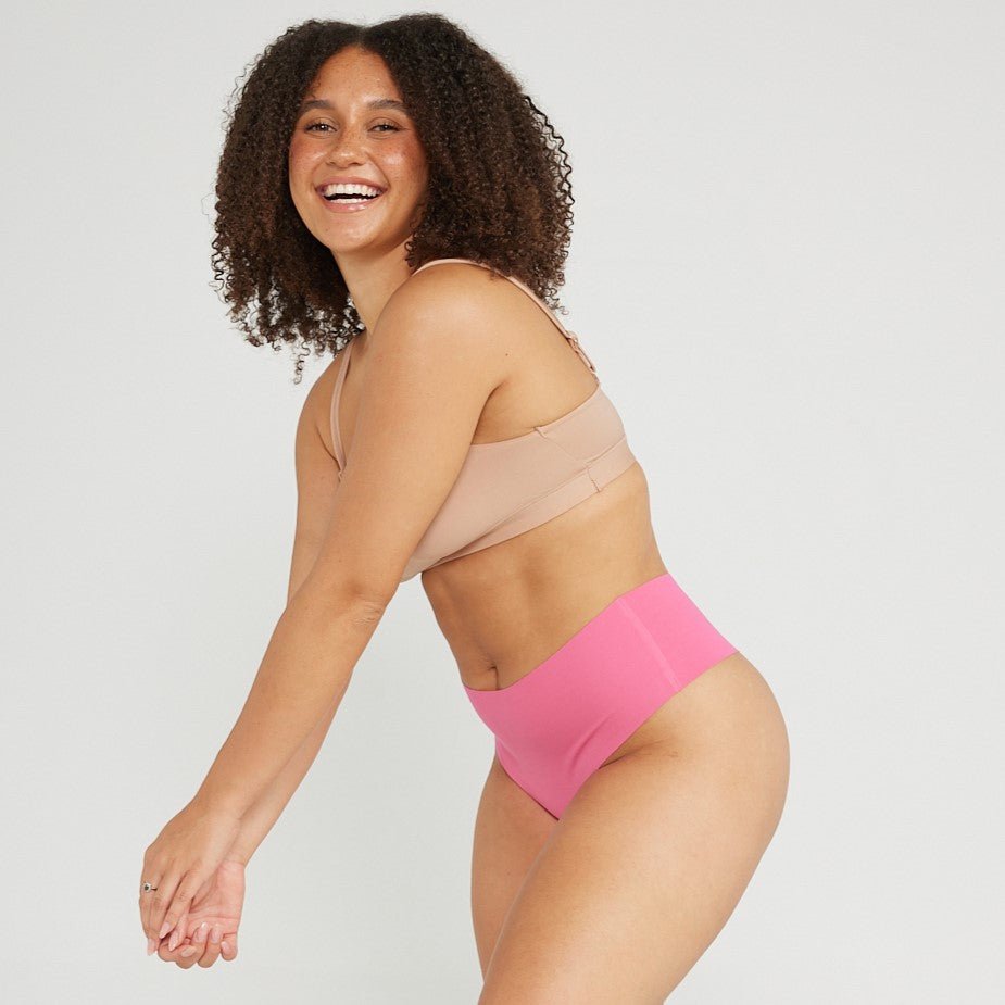 Mid-Rise Thong - Seamless Cotton - Confetti - Peach Underwear