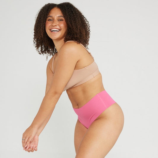 Mid-Rise Thong - Seamless Cotton - Confetti - Peach Underwear