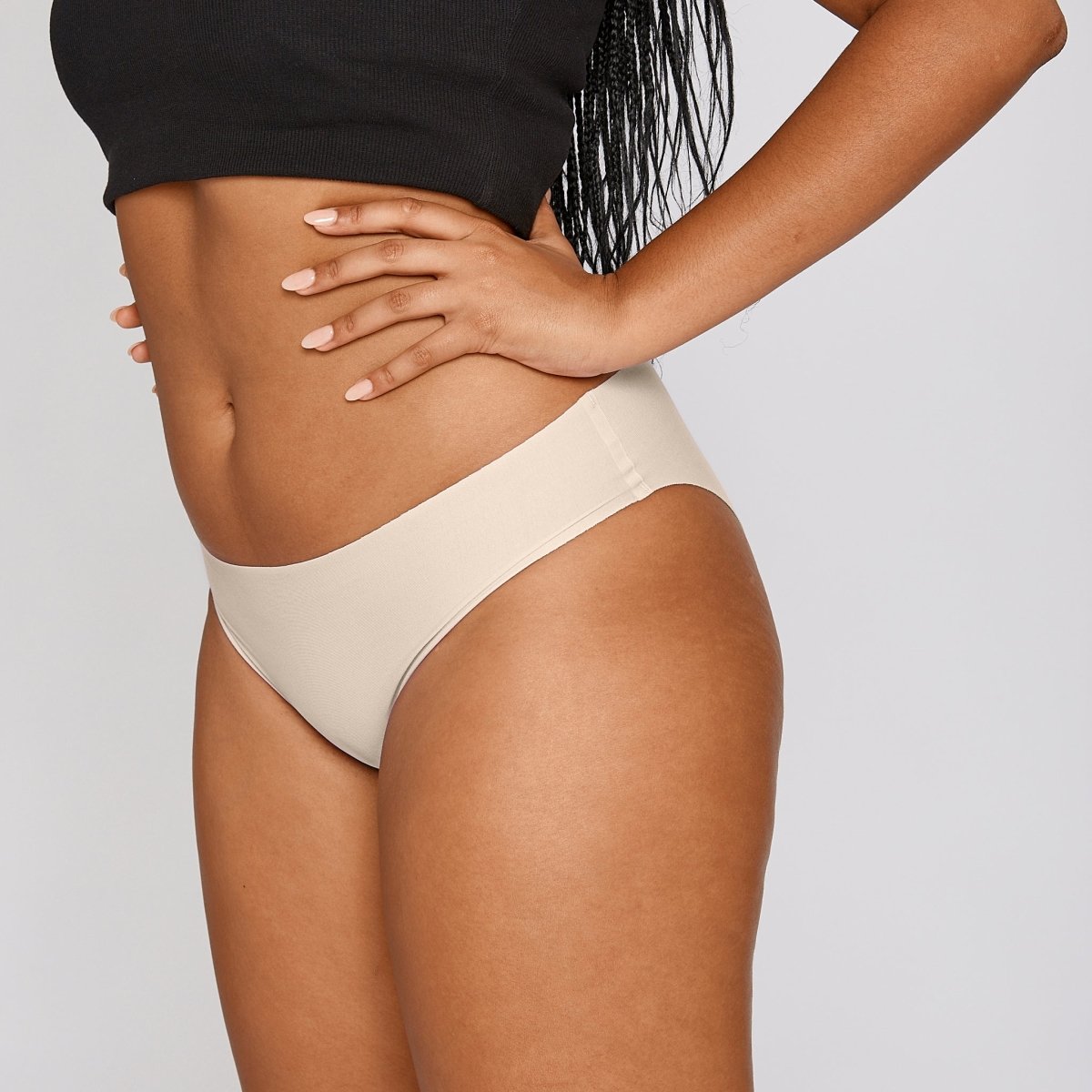 Original-Rise Bikini Brief - Seamless Cotton - Buttermilk - Peach Underwear