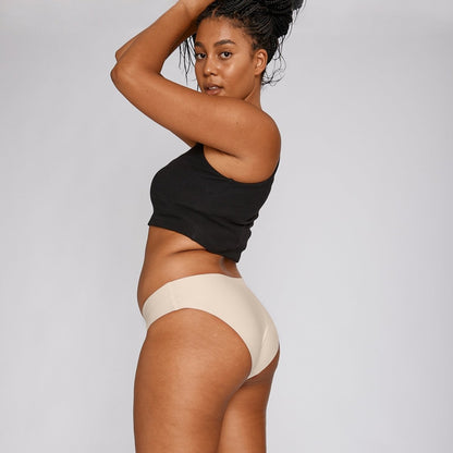 Original-Rise Bikini Brief - Seamless Cotton - Buttermilk - Peach Underwear