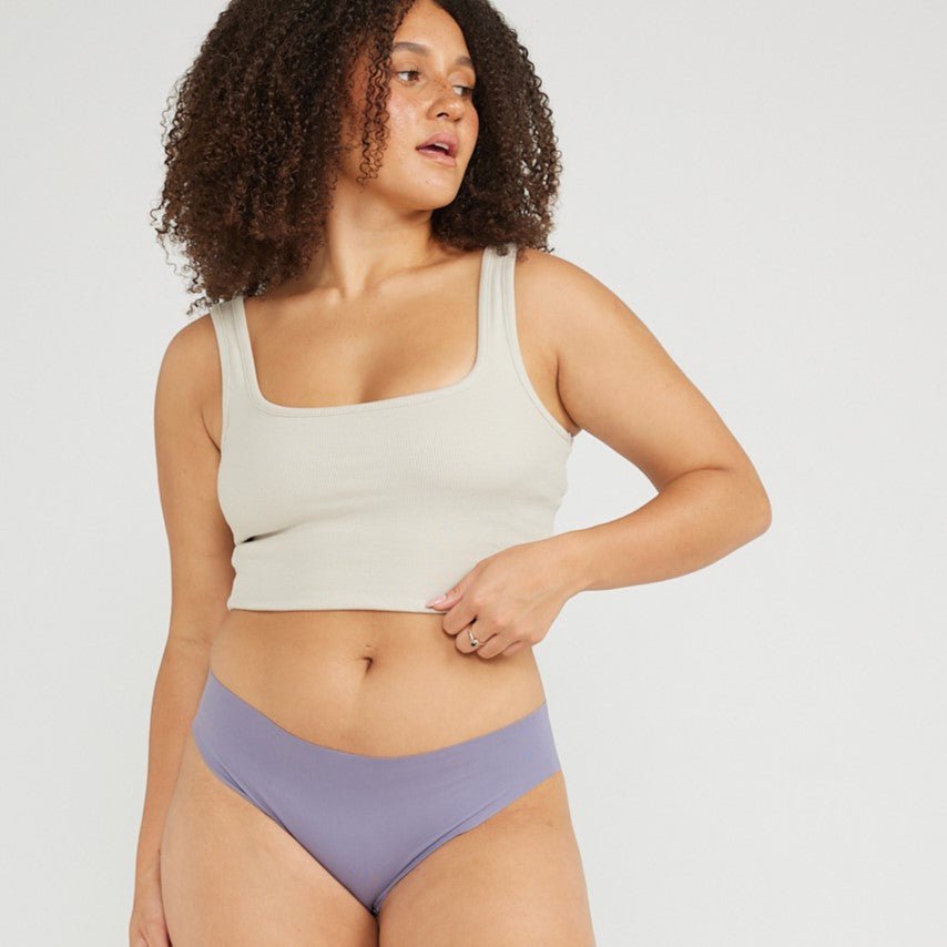 Original-Rise Bikini Brief - Seamless Cotton - Ocean - Peach Underwear