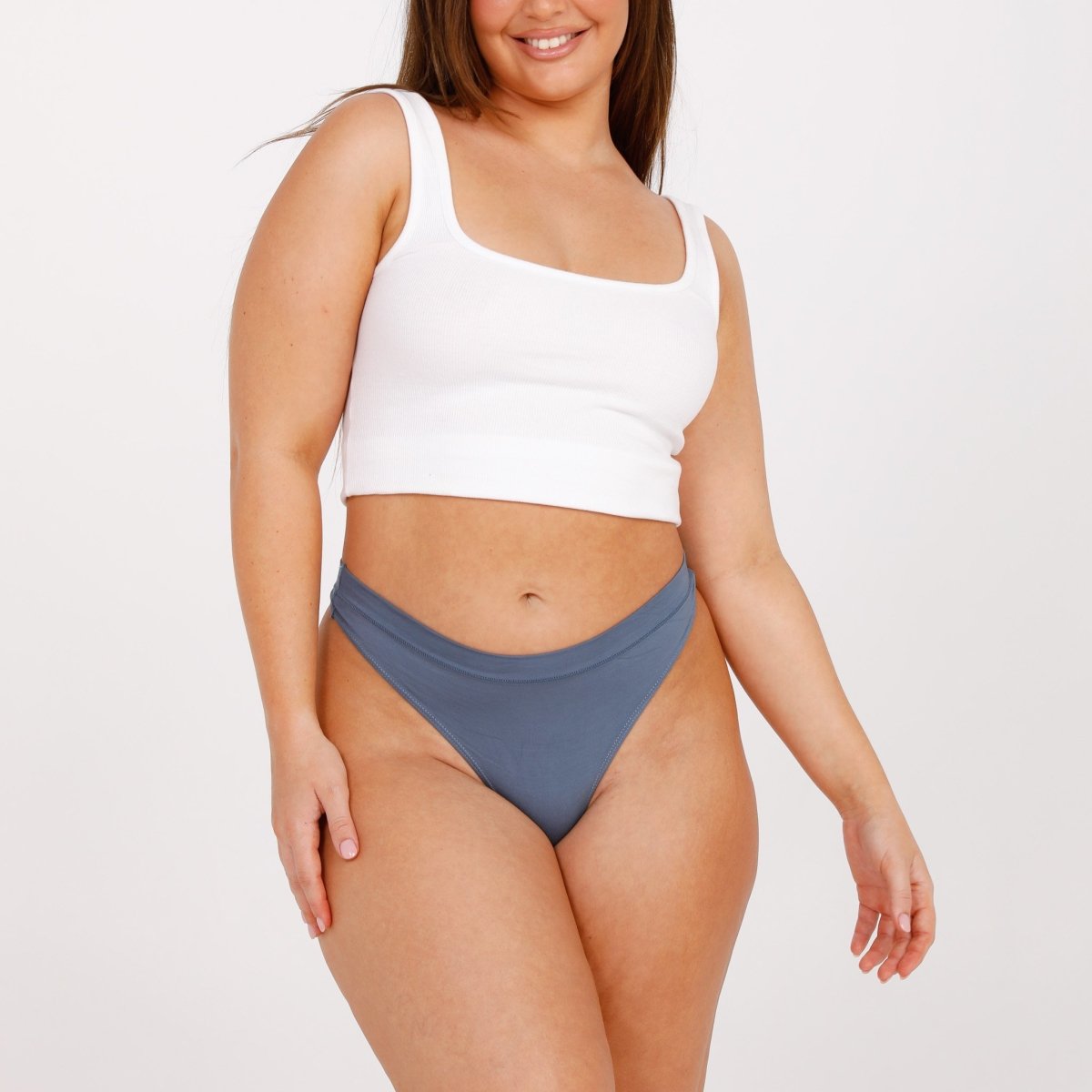 Original Thong - Bamboo Butter - Stone Blue - Peach Underwear